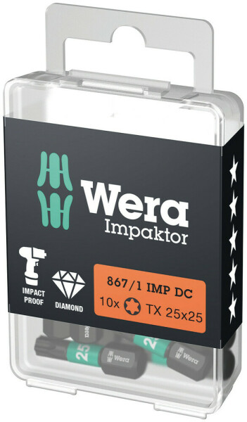 867/1 IMP DC TORX® DIY Impaktor Bits, TX 15 x 25 mm, 10-teilig