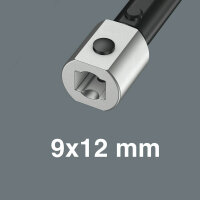 7775 Einsteck-Ringschlüssel, offen, 9x12 mm, 12 x 44 mm