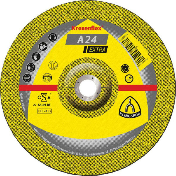 Schruppscheibe gekröpft A24 Extra 125x6mm KLINGSPOR VPE 10 Stück