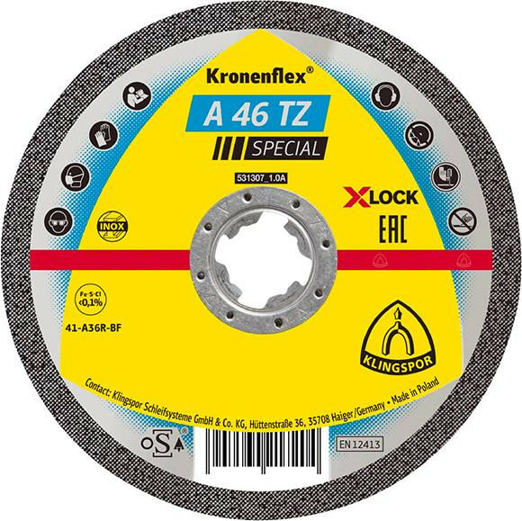 Trennscheibe A46TZ X-LOCK 115x1,6mm gera. Klingspor  VPE 10 Stück