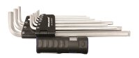 Winkelstiftschluessel Satz Innen-6Kant;lange Ausführung mit Multigriff und Spezial-;Kugelkopf 1,5 - 10 mm 9-teilig