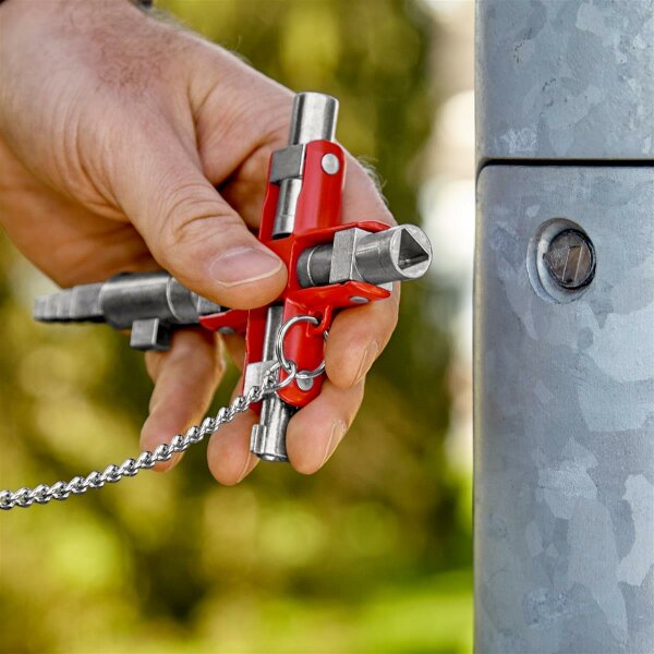 KNIPEX 00 11 06 V01 Universal-Schlüssel "Bau" der Standard Schaltschrankschlüssel 96 mm