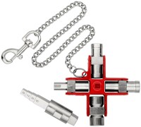 KNIPEX 00 11 06 V01 Universal-Schlüssel "Bau" für gängige Schränke und Absperrsysteme 90 mm