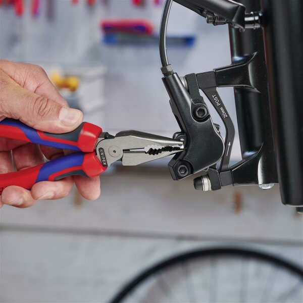 KNIPEX 08 22 185 Spitz-Kombizange mit Comfort-Griffen schwarz atramentiert 185 mm