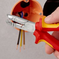 KNIPEX 13 46 165 Abmantelungszange isoliert mit Mehrkomponenten-Hüllen, VDE-geprüft verchromt 165 mm