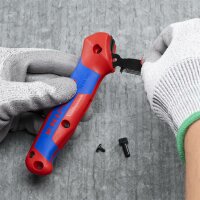 KNIPEX 16 50 145 SB Abmantelungsmesser mit Gleitschuh und Ratschenfunktion mit Mehrkomponenten-Hüllen 146 mm