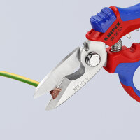 KNIPEX 95 05 20 SB Gewinkelte Elektrikerschere mit Mehrkomponenten-Hüllen, glasfaserverstärkt spiegelpoliert 160 mm