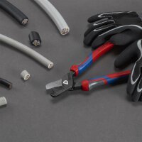 KNIPEX 95 12 225 StepCut® XL Kabelschere mit Stufenschnitt mit Comfort-Griffen brüniert 225 mm