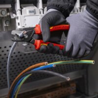 KNIPEX 95 18 225 StepCut® XL Kabelschere mit Stufenschnitt isolierender Mehrkomponenten-Griff, VDE-geprüft brüniert 225 mm