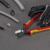 KNIPEX 95 18 225 StepCut® XL Kabelschere mit Stufenschnitt isolierender Mehrkomponenten-Griff, VDE-geprüft brüniert 225 mm