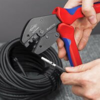 KNIPEX 97 33 03 MultiCrimp® Crimpzange mit Wechselmagazin mit Mehrkomponenten-Hüllen brüniert 250 mm