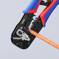 KNIPEX 97 51 13 Crimpzange für RJ45-Westernstecker mit Mehrkomponenten-Hüllen brüniert 190 mm