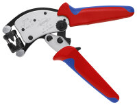 KNIPEX 97 53 19 Twistor® T Selbsteinstellende Crimpzange für Aderendhülsen mit drehbarem Crimpkopf mit Mehrkomponenten-Hüllen verchromt 200 mm