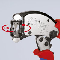 KNIPEX 97 53 19 Twistor® T Selbsteinstellende Crimpzange für Aderendhülsen mit drehbarem Crimpkopf mit Mehrkomponenten-Hüllen verchromt 200 mm