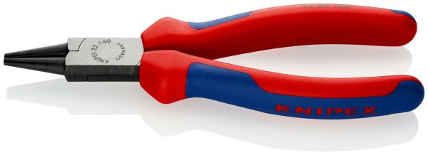 KNIPEX 22 02 160 Rundzange mit Comfort-Griffen schwarz atramentiert 160 mm