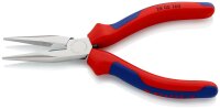 KNIPEX 25 05 160 SB Flachrundzange mit Schneide (Radiozange) mit Comfort-Griffen verchromt 160 mm