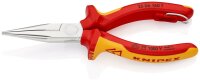 KNIPEX 25 06 160 T Flachrundzange mit Schneide (Radiozange) isoliert mit Mehrkomponenten-Hüllen, VDE-geprüft verchromt 160 mm