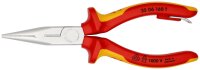KNIPEX 25 06 160 T Flachrundzange mit Schneide (Radiozange) isoliert mit Mehrkomponenten-Hüllen, VDE-geprüft verchromt 160 mm