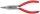 KNIPEX 25 21 160 Flachrundzange mit Schneide (Radiozange) mit Kunststoff überzogen schwarz atramentiert 160 mm