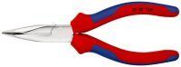 KNIPEX 25 25 160 Flachrundzange mit Schneide (Radiozange) mit Comfort-Griffen verchromt 165 mm