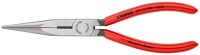 KNIPEX 26 11 200 Flachrundzange mit Schneide (Storchschnabelzange) mit Kunststoff überzogen schwarz atramentiert 200 mm