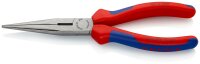 KNIPEX 26 12 200 Flachrundzange mit Schneide (Storchschnabelzange) mit Comfort-Griffen schwarz atramentiert 200 mm