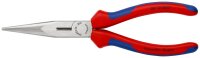 KNIPEX 26 12 200 Flachrundzange mit Schneide (Storchschnabelzange) mit Comfort-Griffen schwarz atramentiert 200 mm