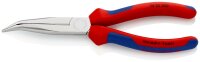 KNIPEX 26 25 200 Flachrundzange mit Schneide (Storchschnabelzange) mit Comfort-Griffen verchromt 200 mm