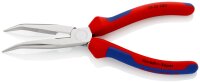 KNIPEX 26 25 200 SB Flachrundzange mit Schneide (Storchschnabelzange) mit Comfort-Griffen verchromt 200 mm
