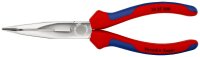KNIPEX 26 25 200 SB Flachrundzange mit Schneide (Storchschnabelzange) mit Comfort-Griffen verchromt 200 mm