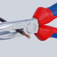 KNIPEX 26 25 200 SB Flachrundzange mit Schneide (Storchschnabelzange) mit Comfort-Griffen verchromt 200 mm
