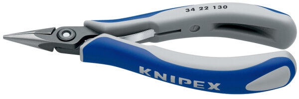 KNIPEX 34 22 130 Präzisions-Elektronik-Greifzange mit Mehrkomponenten-Hüllen brüniert 135 mm