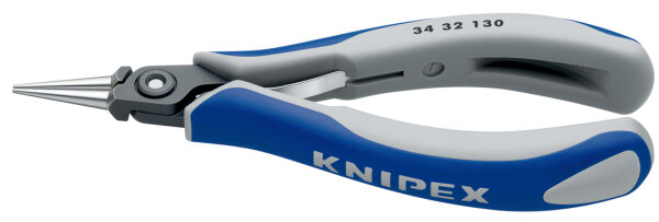 KNIPEX 34 32 130 Präzisions-Elektronik-Greifzange mit Mehrkomponenten-Hüllen brüniert 135 mm