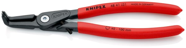 KNIPEX 48 41 J31 Präzisions-Sicherungsringzange für Innenringe in Bohrungen mit rutschhemmendem Kunststoff überzogen grau atramentiert 210 mm