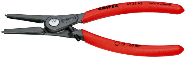 KNIPEX 49 31 A2 Präzisions-Sicherungsringzange für Außenringe auf Wellen mit Überdehnungsschutz mit rutschhemmendem Kunststoff überzogen grau atramentiert 180 mm