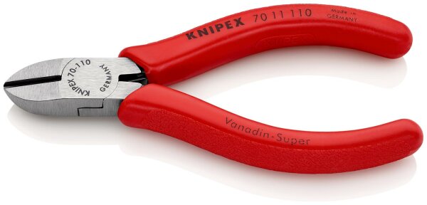 KNIPEX 70 11 110 Seitenschneider mit Kunststoff überzogen schwarz atramentiert 110 mm