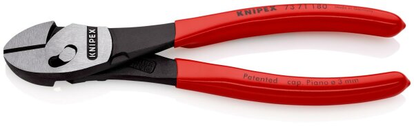 KNIPEX 73 71 180 TwinForce® Hochleistungs-Seitenschneider mit Kunststoff überzogen schwarz atramentiert 180 mm