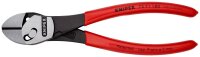 KNIPEX 73 71 180 TwinForce® Hochleistungs-Seitenschneider mit Kunststoff überzogen schwarz atramentiert 180 mm