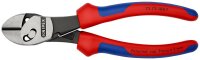 KNIPEX 73 72 180 F TwinForce® Hochleistungs-Seitenschneider mit Öffnungsfeder mit Mehrkomponenten-Hüllen schwarz atramentiert 180 mm