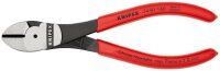 KNIPEX 74 01 160 SB Kraft-Seitenschneider mit Kunststoff überzogen schwarz atramentiert 160 mm
