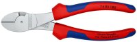 KNIPEX 74 05 180 Kraft-Seitenschneider mit Mehrkomponenten-Hüllen verchromt 180 mm