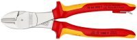 KNIPEX 74 06 200 T Kraft-Seitenschneider isoliert mit Mehrkomponenten-Hüllen, VDE-geprüft verchromt