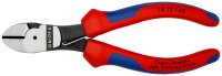 KNIPEX 74 12 160 SB Kraft-Seitenschneider mit Mehrkomponenten-Hüllen schwarz atramentiert 160 mm