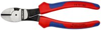 KNIPEX 74 12 180 SB Kraft-Seitenschneider mit Mehrkomponenten-Hüllen schwarz atramentiert 180 mm