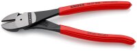 KNIPEX 74 21 200 Kraft-Seitenschneider mit Kunststoff überzogen schwarz atramentiert 200 mm