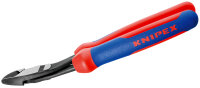 KNIPEX 74 22 200 Kraft-Seitenschneider mit Mehrkomponenten-Hüllen schwarz atramentiert 200 mm