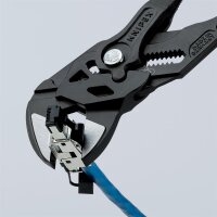 KNIPEX 86 02 250 Zangenschlüssel Zange und Schraubenschlüssel in einem Werkzeug mit Mehrkomponenten-Hüllen schwarz atramentiert 250 mm