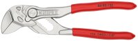 KNIPEX 86 03 125 SB Mini-Zangenschlüssel Zange und Schraubenschlüssel in einem Werkzeug mit Kunststoff überzogen verchromt 125 mm