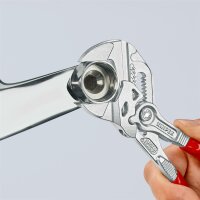 KNIPEX 86 03 180 Zangenschlüssel Zange und Schraubenschlüssel in einem Werkzeug mit Kunststoff überzogen verchromt 180 mm
