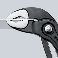 KNIPEX 87 01 180 Cobra® Hightech-Wasserpumpenzange mit rutschhemmendem Kunststoff überzogen grau atramentiert 180 mm